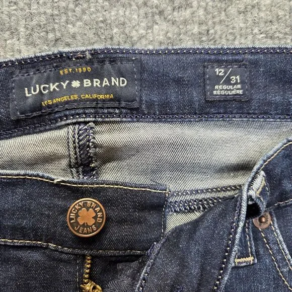Lucky Brand Jeans Womens 12/31 Blue Dark Wash Skinny Stretch Denim Zip Fly - Picture 7 of 11